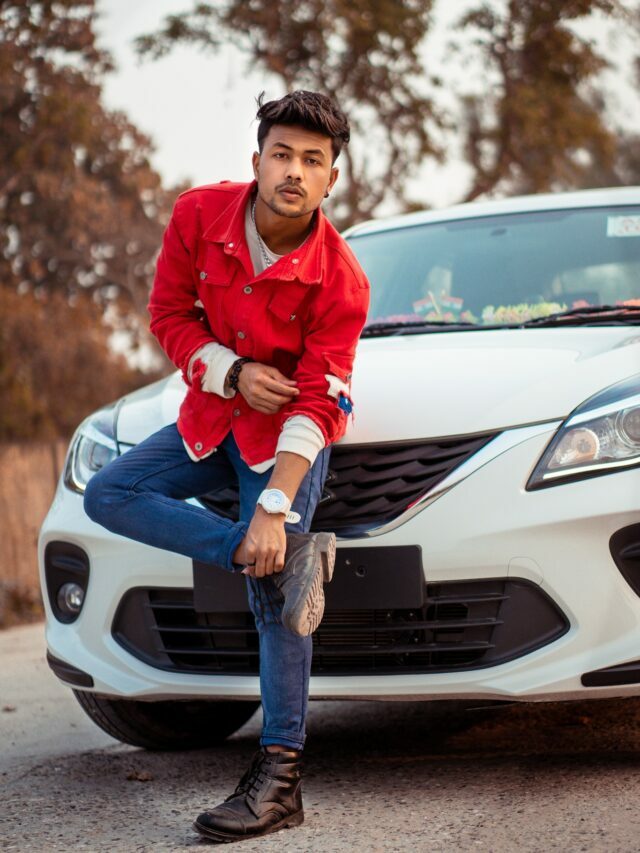 New stylish Car photoshoot pose for boy